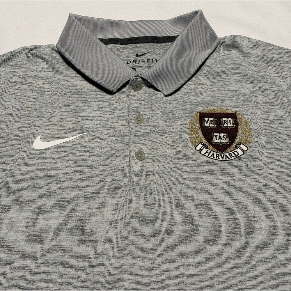 Harvard University Nike Polo Golf Shirt Mens Medium M51500 Veri Tas Coat Of Arms